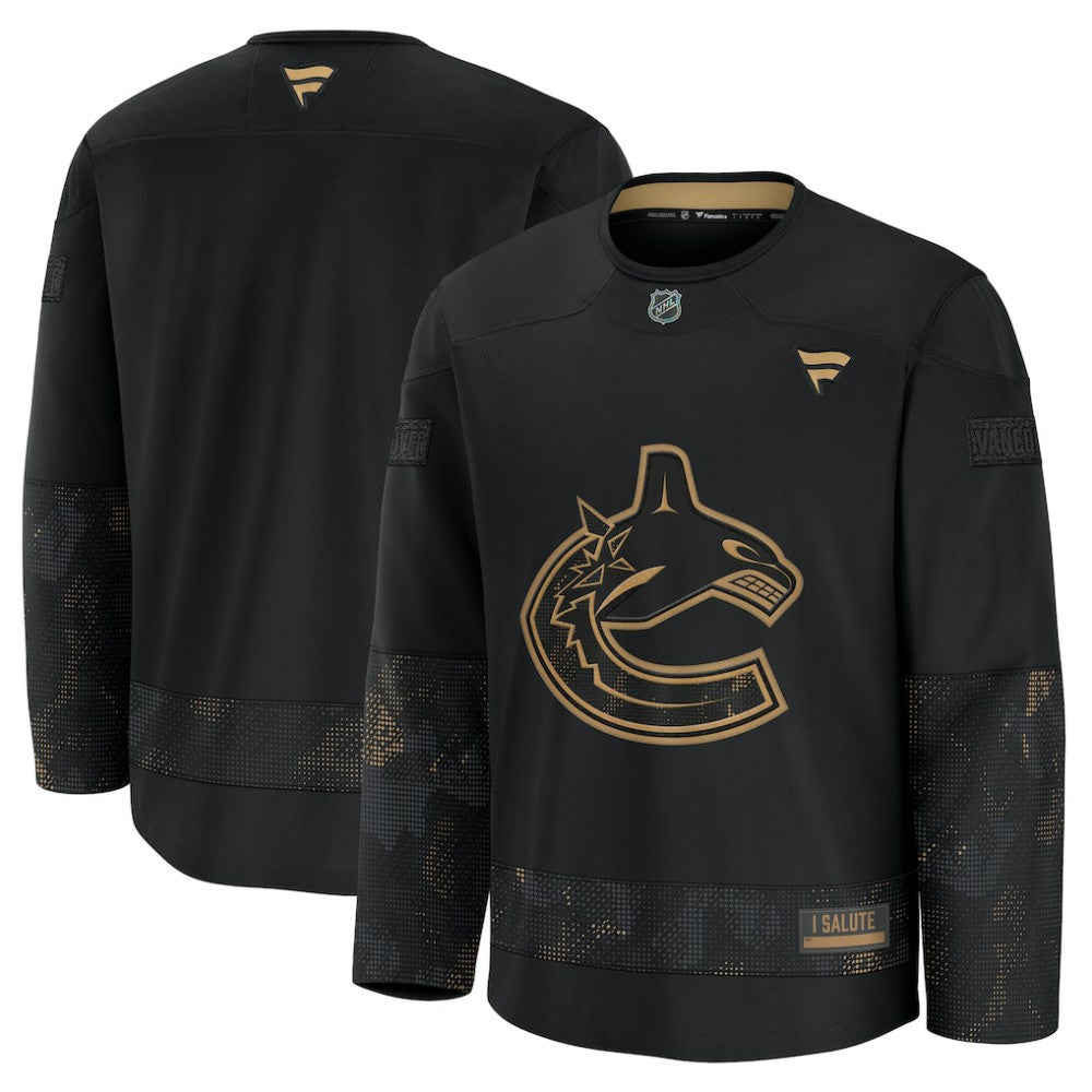 NHL Vancouver Canucks Fanatics 2024 Military Appreciation Practice Jersey - Black