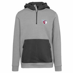 Cleveland Guardians Levelwear Chicane Insignia Quarter-Zip Hoodie - Gray Hoodies