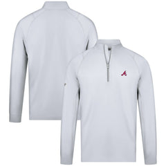 Atlanta Braves Levelwear Theory Insignia Quarter-Zip Pullover - White Pullover