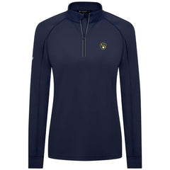 Milwaukee Brewers Levelwear Women's Kinetic Insignia Quarter-Zip Pullover - Navy Pullover