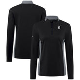Detroit Tigers Levelwear Women's Moxie Insignia Quarter-Zip Pullover - Black Pullover
