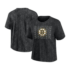 NHL Boston Bruins Fanatics Women's Faded Wash T-Shirt - Black