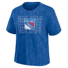 NHL New York Rangers Fanatics Women's Faded Wash T-Shirt - Blue