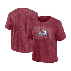 NHL Colorado Avalanche Fanatics Women's Faded Wash T-Shirt - Burgundy