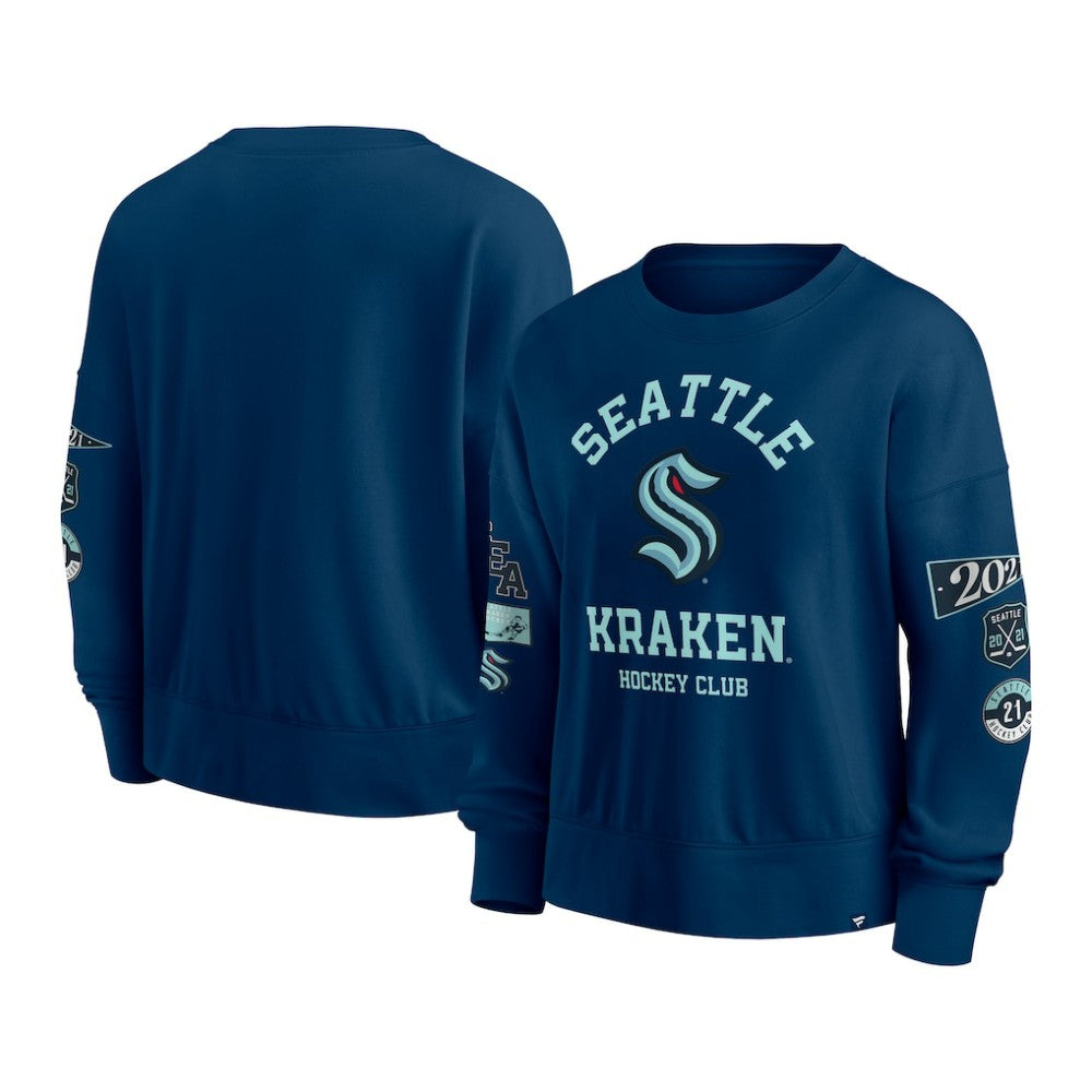 NHL Seattle Kraken Fanatics Women's Go Team Pullover Sweatshirt - Deep Sea Blue
