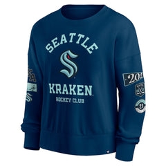 NHL Seattle Kraken Fanatics Women's Go Team Pullover Sweatshirt - Deep Sea Blue
