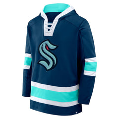 NHL Seattle Kraken Fanatics Inside Line Fleece Pullover Hoodie- Deep Sea Blue