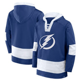 NHL Tampa Bay Lightning Fanatics Inside Line Fleece Pullover Hoodie- Blue