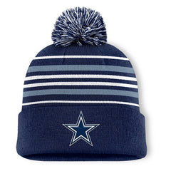 Dallas Cowboys Fundamental Striped Cuffed Knit Hat with Pom Navy