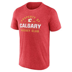 NHL Calgary Flames Fanatics Property Of T-Shirt - Heather Red