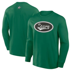 NHL Dallas Stars Fanatics Rewind Long Sleeve T-Shirt - Kelly Green