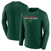 NHL Minnesota Wild Fanatics Transition Long Sleeve T-Shirt - Heather Green