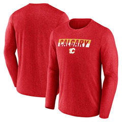 NHL Calgary Flames Fanatics Transition Long Sleeve T-Shirt - Heather Red