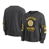 NHL Boston Bruins Fanatics Women's Oversized Vintage Go Team Pullover Sweatshirt - Black