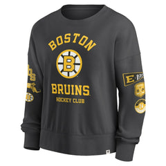 NHL Boston Bruins Fanatics Women's Oversized Vintage Go Team Pullover Sweatshirt - Black