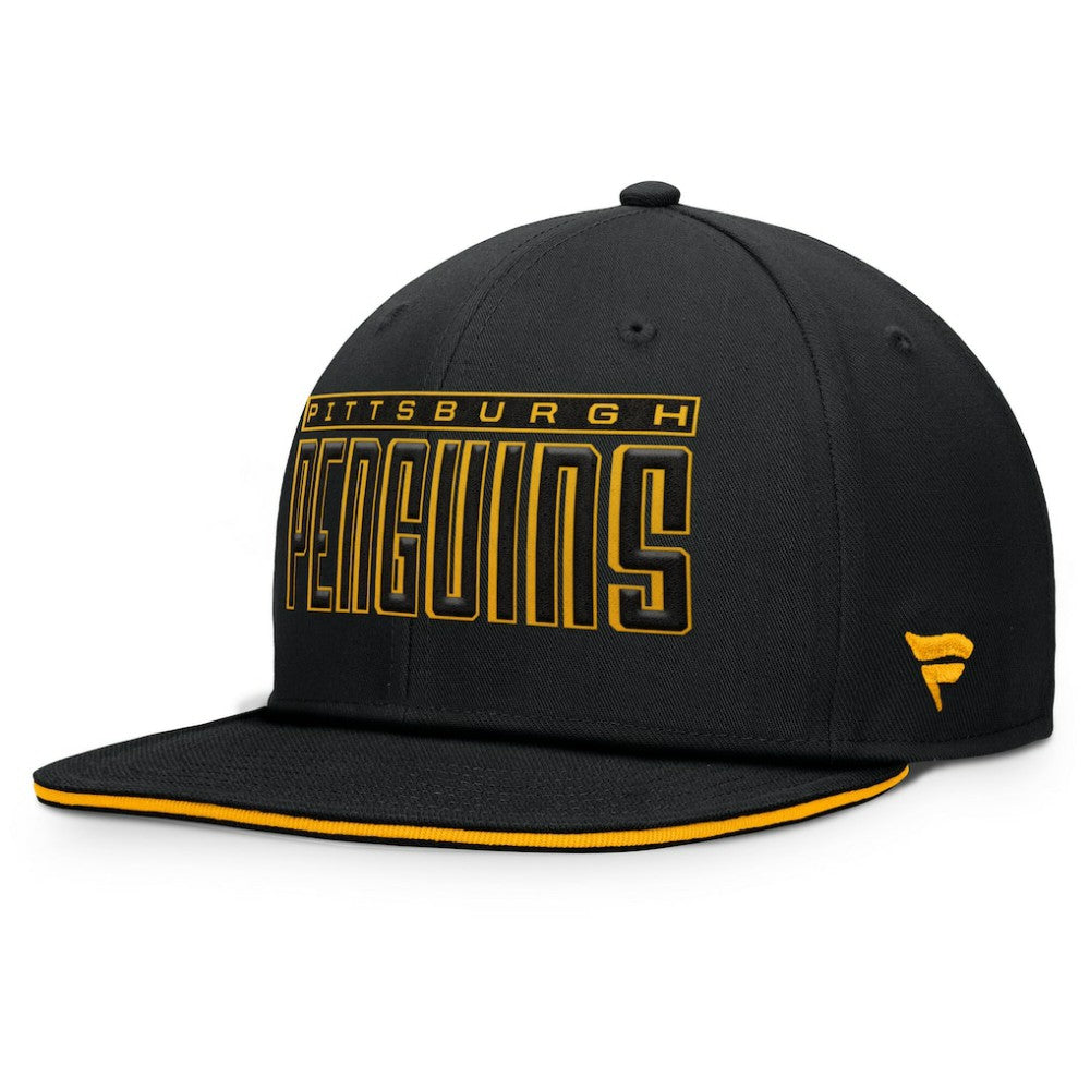 NHL Pittsburgh Penguins Fanatics Fundamental Gino Stack Snapback Hat - Black