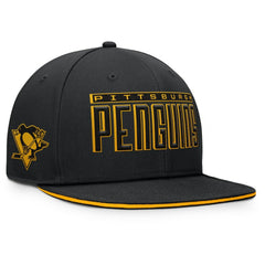 NHL Pittsburgh Penguins Fanatics Fundamental Gino Stack Snapback Hat - Black