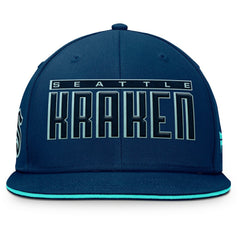 NHL Seattle Kraken Fanatics Fundamental Gino Stack Snapback Hat - Navy