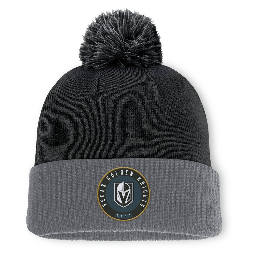 NHL Vegas Golden Knights Fanatics Aspyn Cuffed Knit Hat with Pom - Black