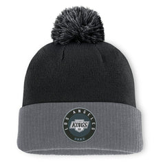 NHL Los Angeles Kings Fanatics Aspyn Cuffed Knit Hat with Pom - Black