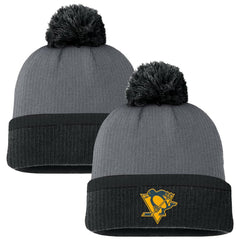 NHL Pittsburgh Penguins Fanatics Women's Cuffed Knit Hat with Pom - Charcoal