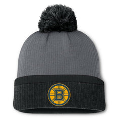 NHL Boston Bruins Fanatics Women's Cuffed Knit Hat with Pom - Charcoal