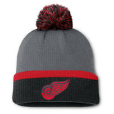 NHL Detroit Red Wings Fanatics Women's Cuffed Knit Hat with Pom - Charcoal