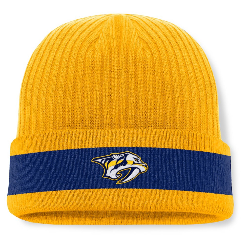 NHL Nashville Predators Fanatics Blueliner Cuffed Knit Hat - Gold
