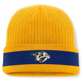NHL Nashville Predators Fanatics Blueliner Cuffed Knit Hat - Gold