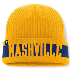 NHL Nashville Predators Fanatics Blueliner Cuffed Knit Hat - Gold