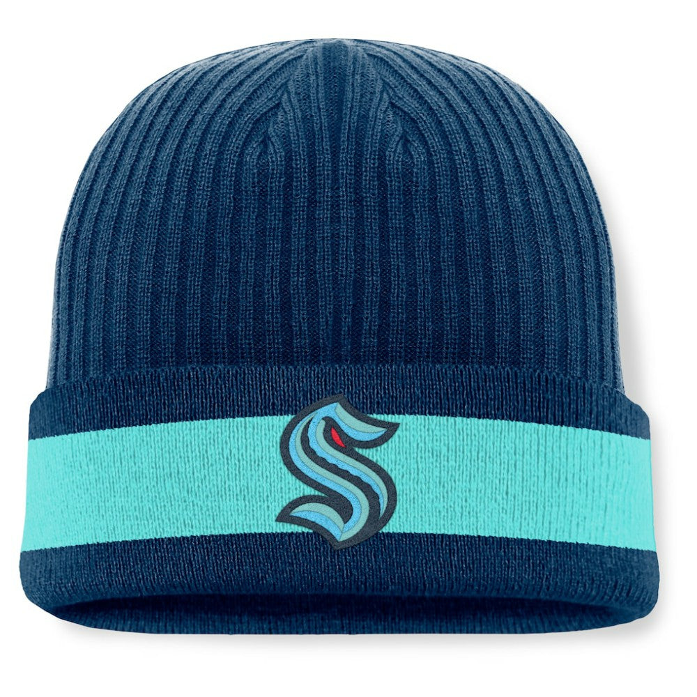 NHL Seattle Kraken Fanatics Blueliner Cuffed Knit Hat - Deep Sea Blue
