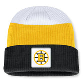 NHL Boston Bruins Fanatics Heritage Showboat Color-Block Cuffed Knit Hat - Black/Gold