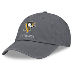 NHL Pittsburgh Penguins Fanatics Washed Adjustable Hat - Charcoal