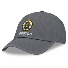 NHL Boston Bruins Fanatics Washed Adjustable Hat - Charcoal