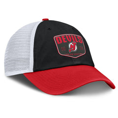 NHL New Jersey Devils Fanatics Fundamental One-Time Trucker Adjustable Hat - Black