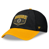 NHL Boston Bruins Fanatics Fundamental One-Time Trucker Adjustable Hat - Black