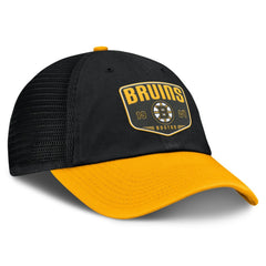 NHL Boston Bruins Fanatics Fundamental One-Time Trucker Adjustable Hat - Black