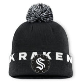 NHL Seattle Kraken Fanatics Fundamental High Stick Cuffed Knit Hat with Pom - Black