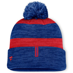 NHL New York Rangers Fanatics Fundamental Red Line Cuffed Knit Hat with Pom - Navy