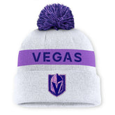 NHL Vegas Golden Knights Fanatics Hockey Fights Cancer Cuffed Knit Hat with Pom - White