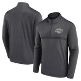 NHL Los Angeles Kings Logo Athletic Head-to-Head Raglan Quarter-Zip Top - Heather Charcoal