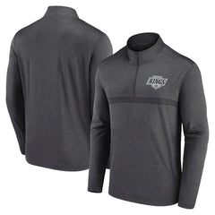 NHL Los Angeles Kings Logo Athletic Head-to-Head Raglan Quarter-Zip Top - Heather Charcoal