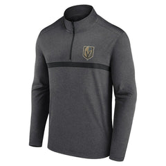 NHL Vegas Golden Knights Logo Athletic Head-to-Head Raglan Quarter-Zip Top - Heather Charcoal