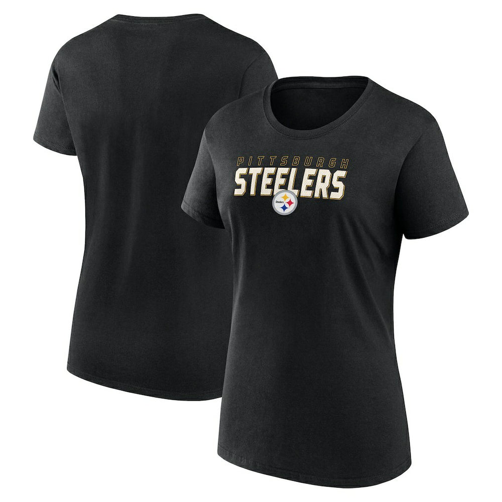 Pittsburgh Steelers Logo Athletic Women's Lean T-Shirt Black