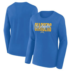 Los Angeles Chargers Logo Athletic Women's Grip Long Sleeve T-Shirt Powder Blue