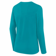 Miami Dolphins Logo Athletic Women's Grip Long Sleeve T-Shirt Aqua