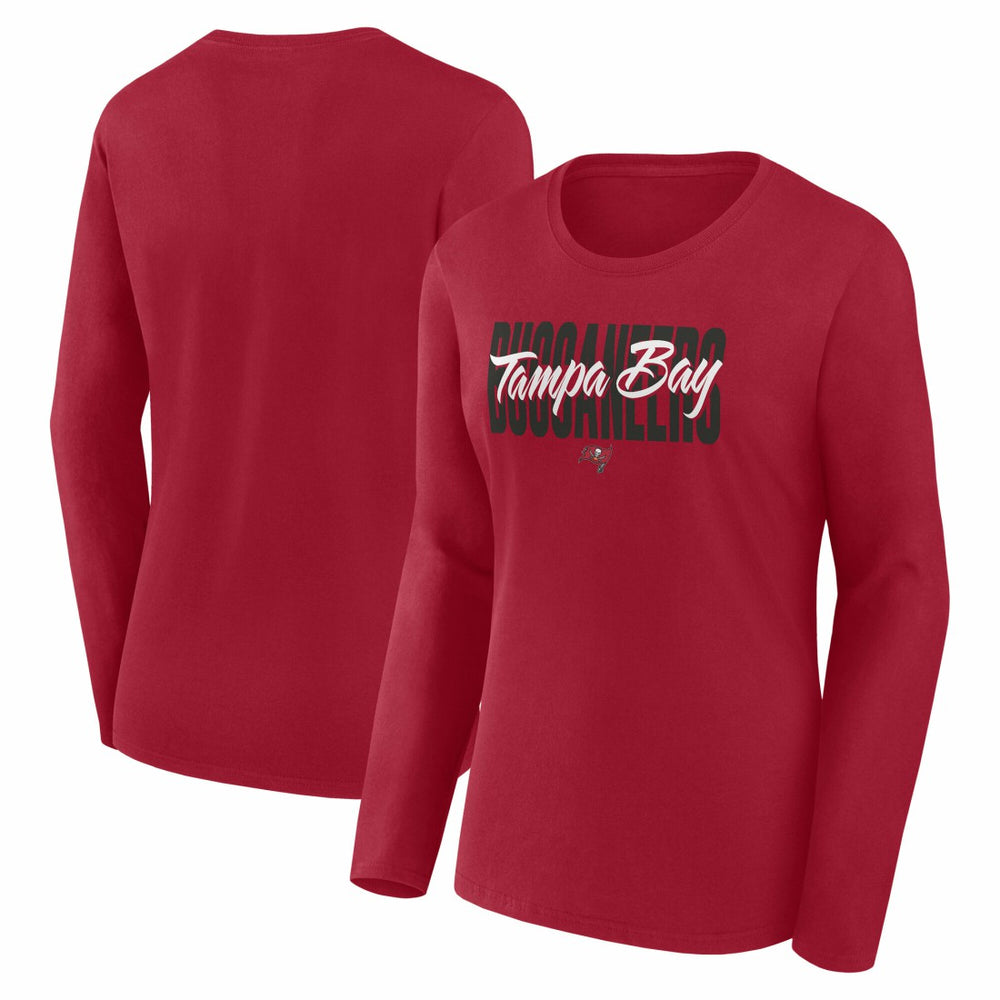 Tampa Bay Buccaneers Logo Athletic Women's Grip Long Sleeve T-Shirt Red