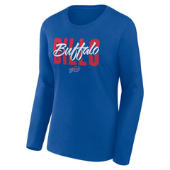 Buffalo Bills Logo Athletic Women's Grip Long Sleeve T-Shirt Royal