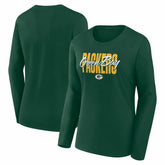 Green Bay Packers Logo Athletic Women's Grip Long Sleeve T-Shirt Green