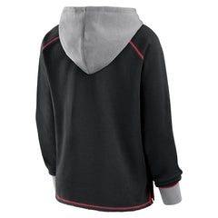 Atlanta Falcons Logo Athletic Women's Boom Fleece Pullover V-Neck Hoodie Black